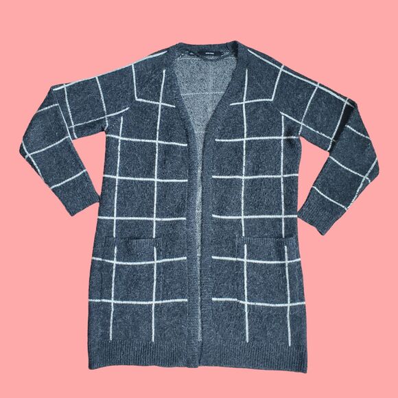 Vero Moda Gray Windowpane Cardigan - Picture 2 of 5
